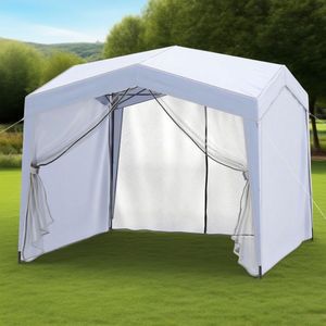 Tenda a baldacchino pop-up con 4 pareti laterali in rete e borsa con ruote - Product Image 1