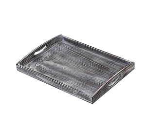 Bandeja de servicio rectangular de madera de pino respetuosa con el medio ambiente con asas Venta caliente Bandejas de decoración de madera de uso multiusos Precios al por mayor - Product Image 4