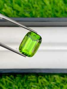 Peridoto natural, corte cojín, piedra preciosa verde, piedra de nacimiento de agosto, piedra suelta brillante para joyería fina - Product Image 2
