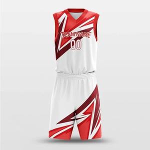 Ensemble d'uniformes de basketball personnalisés sublimés, col en V, sans manches, polyester respirant, impression du nom de l'équipe, adulte unisexe - Product Image 4