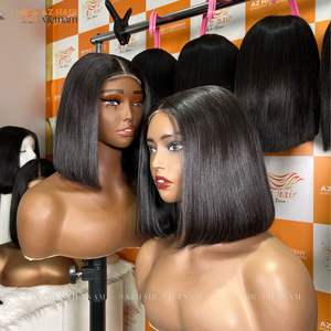 Offre Spéciale de luxe Bob perruques perruques de cheveux humains sans colle soyeux droite vietnamien faisceaux de cheveux HD dentelle frontale perruque prix de gros - Product Image 3