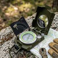 Ensemble de boussoles de poche professionnelles en alliage d'aluminium, équipement de navigation de survie en plein air imperméable pour la randonnée et le camping