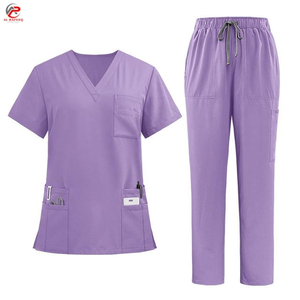 Wholesale Price Hospital Uniforms Polyester Twill Fabric High Quality Durable Stitching Comfortable Unisex Customized <b>Scrub</b> <b>Sets</b> - Product Image 4