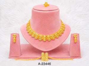 Women's Silver Plated Alloy Jewelry Set <b>Necklace</b> Earrings <b>Ruby</b> Flower Classic Wedding A-23453 - Product Image 2