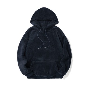 Sweat-shirt à capuche en molleton pour homme, coupe classique, couleur unie, décontracté, hiver, respirant, style tricoté, brodé, teint uni - Product Image 2