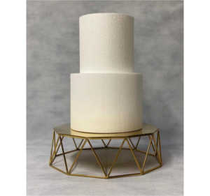 Luxury Gold Geometric Metal Cake Stand Octagon <b>Mirror</b> Top Cake Riser Pedestal Dessert Display Holder for Wedding Party Decor - Product Image 1