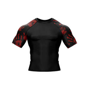 Vente en gros de rashguard de Jiu Jitsu Bjj personnalisé avec logo imprimé en 3D pour hommes, t-shirt de compression respirant Spiderman UPF50+ à manches courtes - Product Image 4