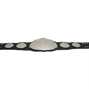 Custom Made New Style Leather Award Belt Adjustable Waist Metal Plate Collectible Wrestling Display Accessory - Product Image 2