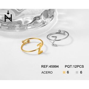ANILLO-Z Bague de mode en acier inoxydable avec design lettre Z - Product Image 1