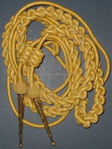 Cinturón de exportación hecho en fábrica cordón táctico hecho a mano Aiguillettes accesorios Uniformes Color dorado desfile Aiguillette para la venta - Product Image 5