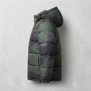 <b>Men's</b> Hooded <b>Top</b> Color Puffer Jacket With Zipper Winter Casual Thick Polyester Puffer jacket For <b>Man</b> - Product Image 3