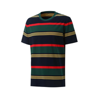 OEM Premium Quality Fashionable Plus Size Men's O-Neck Casual Quick Dry 100% Cotton Single Jersey Custom Striped T-shirt From BD
