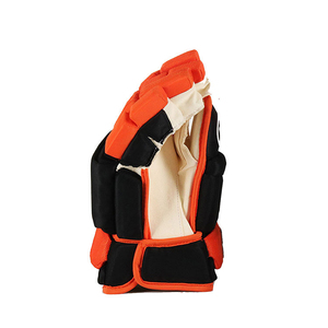 SPORTEX WEARS Fingerless Sports Gloves Breathable Full Finger Orange Black Polyester <b>Hook</b> Loop Closure Unisex All Seasons - Product Image 2
