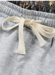 Men s Gray Solid Cotton Double waisted Shorts Elastic Waist Casual Knitted Breathable <b>Mid</b> Rise Fashion Fit Lounge Shorts Men s - Product Image 2