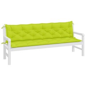 2pcs <b>Bright</b> Green 78.7"x19.7"x2.8" Oxford Fabric Garden Bench <b>Cushions</b> Outdoor Pillows & <b>Cushions</b> - Product Image 3