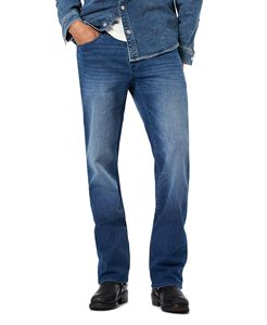 Jeans de Mezclilla para Hombre, Corte Recto, Lavado a la Piedra, Cintura Media, Corte Regular, Ecológicos, Duraderos, Transpirables, Estilo Vintage, para Primavera, Verano e Invierno - Product Image 1