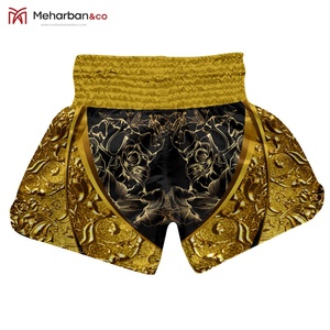 Pantalones Cortos de Muay Thai Transpirables de Tela de Satén Unisex Cintura Elástica Sublimación Impreso Ropa Deportiva Adultos Boxeo MMA Karate OEM - Product Image 2
