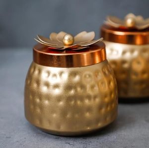 Handmade High End Quality Brass Container Low Cost Storage <b>Jar</b> for Kitchen Spices Dry Fruits and Daily Use By - Product Image 6