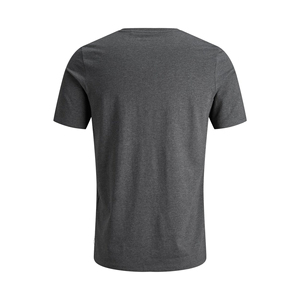 T-shirt à manches courtes pour homme, gris, col rond, coupe classique, couleur unie, style décontracté, jersey en coton tricoté - Product Image 2