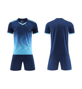 Tenue de football personnalisée 2025, maillot de football bleu et blanc, ensemble complet, uniformes et kits de football pour enfants - Product Image 4