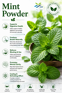 Suministro directo de fábrica de HGO de polvo de menta natural puro (grado alimenticio) Especificación polvo de hierbas (polvo de frutas o verduras) - Product Image 2