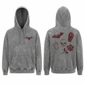 Sweat-shirt à capuche zippé intégral pour homme, personnalisé, motif squelette, style streetwear, imprimé squelette cathédrale, en molleton épais, coupe oversize - Product Image 4