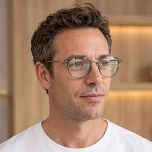 Pure Titanium Eyeglass <b>Frames</b> Photochromic UV420 <b>Round</b> Full Rim Lightweight Pure Titanium Prescription Ready Factory Direct - Product Image 3