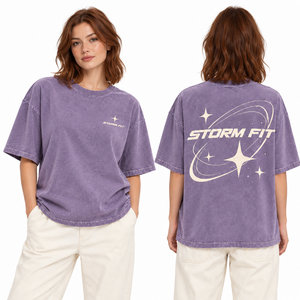 เสื้อยืดโอเวอร์ไซส์สีเขียวสำหรับผู้หญิง คอกลม แขนสั้น ทรงหลวม ผ้าฝ้ายเจอร์ซีย์ 100% ซักย้อมแบบแอซิด  รักษ์โลก ระบายอากาศได้ดี - Product Image 5
