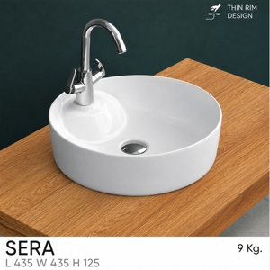 Lavabo Moderno SERA con Certificación NSF, Acabado Pulido Brillante, Desagüe Incluido, Grifo de Palanca, Montaje en Encimera de un Solo Orificio, 12L - Product Image 2