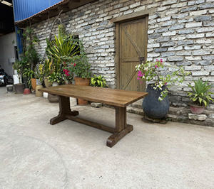 <b>Rustic</b> Brown Recycled Wood Oak Table Living Room Glass <b>Cabinet</b> Furniture for Home Use from VietNam. - Product Image 2