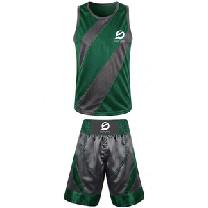 Uniforme de boxe personnalisé de haute qualité avec logo, 100% polyester extensible, confortable, léger, respirant, séchage rapide, grandes tailles - Product Image 2
