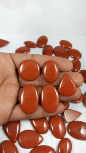 Piedras Preciosas Sueltas de Jaspe Rojo Natural de Alta Calidad, 3 Piezas, Cabujones Lisos en Forma Ovalada y de Pera, Venta al Por Mayor - Product Image 5