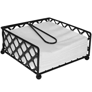 Modern Handmade Eco-Friendly Metal Wire Napkin Holder with Embroidery 10-Piece Square Design for Commercial Use - Product Image 2