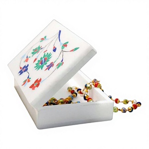 Handmade Polished Italian Marble Inlay Jewelry Boxes Custom Logo 6 X 4 Inch Low Price <b>Ring</b> Boxes for <b>Ring</b> Display Packaging - Product Image 1