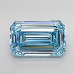Diamant de laboratoire taille émeraude 4,01 ct, bleu intense fantaisie, VS2, certifié IGI, diamant CVD en vrac pour la fabrication de bijoux - Product Image 1