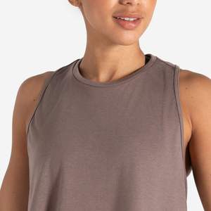 Custom Womens Crop Tank <b>Top</b> Sleeveless Gym Fitness Workout Yoga High Neck Breathable Activewear Custom OEM Wholesale - Product Image 2