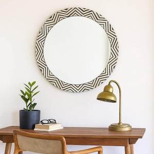 High Quality Handcrafted American Bone Inlay Eco-Friendly <b>Lightweight</b> Square Wall <b>Mirror</b> Brass Accent for Entryway Customizable - Product Image 3