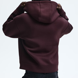 Sweat-shirt à capuche surdimensionné pour homme en polyester/coton avec logo personnalisé, épaules tombantes, double fermeture éclair, tricot jersey - Product Image 5