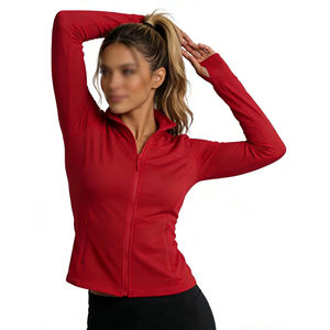 Yoga <b>Jacket</b> For Women's Lightweight Nylon Spandex <b>Workout</b> Sportswear Stretchy Fabric Zip Up Long Sleeve Yoga <b>Jacket</b> Women's - Product Image 2