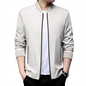 Chaqueta Casual Varsity para Hombre, Nueva Colección de Invierno, Color Sólido, Cuello Alto, Cierre de Cremallera y Botones, Logotipo Frontal en Lona, Transpirable, Ecológica y Gruesa - Product Image 2
