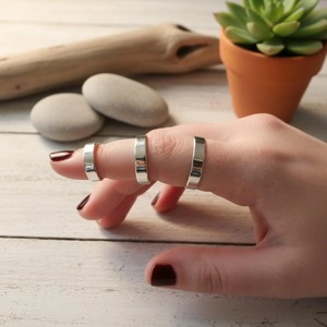 <b>Silver</b> Plated <b>Adjustable</b> Finger Splint <b>Ring</b> EDS & Arthritis Support Modern Minimalist <b>Ring</b> Multi Band Wholesale <b>Ring</b> For Women - Product Image 1