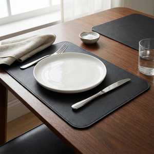 Set de table en cuir véritable avec logo personnalisé, en cuir de vache véritable, imperméable, pour restaurant, LPM-0108 - Product Image 3