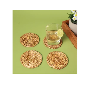 Sous-verre en rotin de qualité supérieure, résistant à la chaleur, pour la protection des tasses et verres, prix de gros - Product Image 2