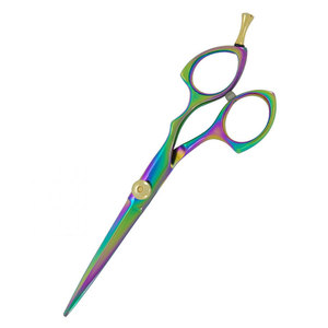 Ciseaux de coiffure professionnels en acier inoxydable, ultra-affûtés, multicolores avec vis de réglage dorée, qualité supérieure pour barbier et salon de coiffure - Product Image 5