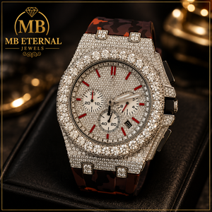 Montre Chronographe Automatique de Luxe MB ETERNAL 41mm en Acier Inoxydable Incrustée de Diamants Analogique à Quartz pour Homme avec Échelle Mixte - Product Image 3