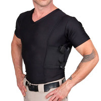 T-shirt tactique pour homme, dissimulé, 100% coton et élasthanne, avec poches pour armes à feu, holster tactique discret