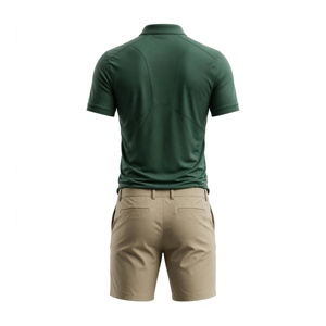 Shorts Bermuda décontractés pour hommes en coton Oxford tricoté, couleur unie, taille mi-haute, respirants, avec bande latérale et poches élastiques à la taille - Product Image 3