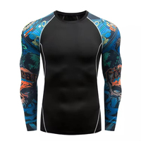 Maillot de bain à manches longues pour hommes adultes, coupe compressive, respirant, écologique, antibactérien, séchage rapide, sans coutures