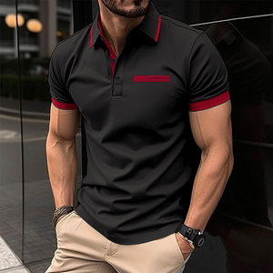 CIYING men short sleeve polo shirt <b>white</b> red contrast trim casual business wear quick dry sports <b>top</b> golf tennis apparel whole - Product Image 2