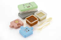 Boîte à lunch pour enfants, nouveau-nés, sans BPA, chauffable, anti-fuite, passe au lave-vaisselle, pour l'école, la maison et la cuisine, 3 compartiments